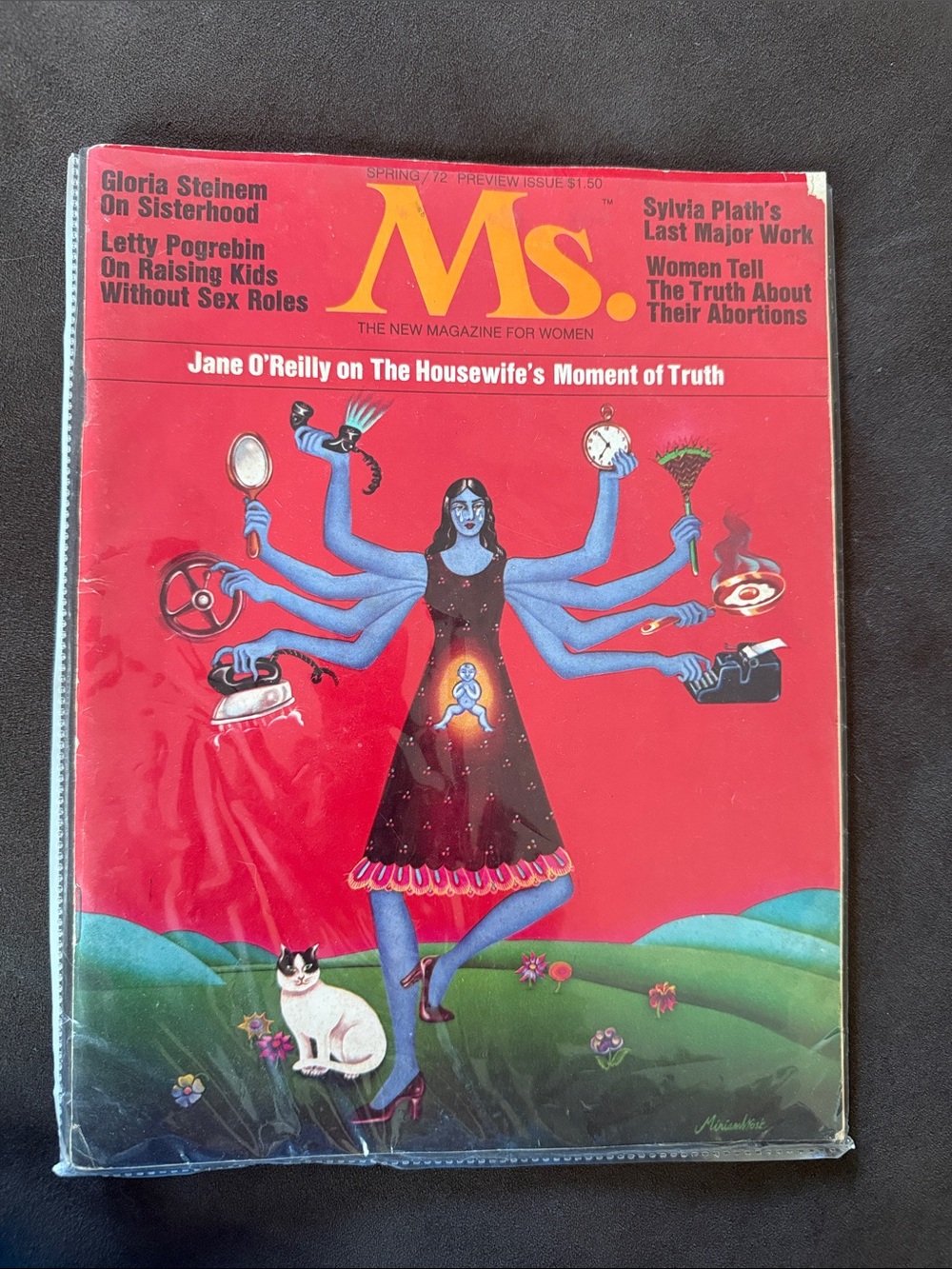 Ms. Magazine preview issue with Miriam wosk's illustration.